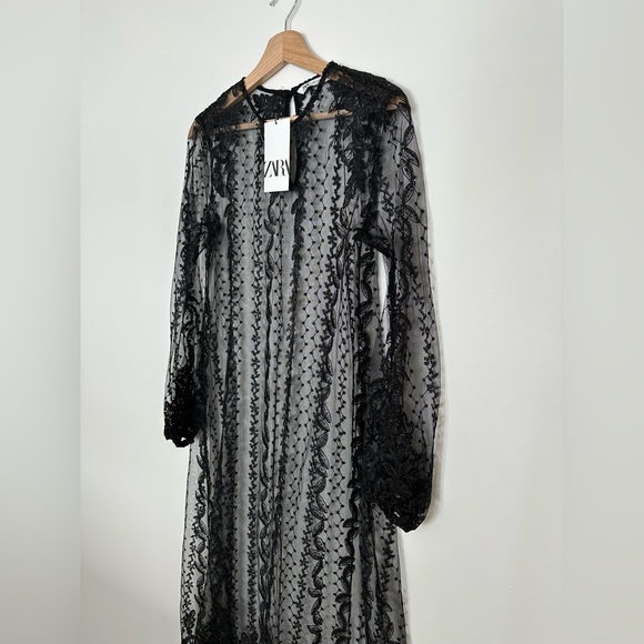 🚨SOLD🚨Zara Embroidered Sheer Dress - Picture 3 of 7